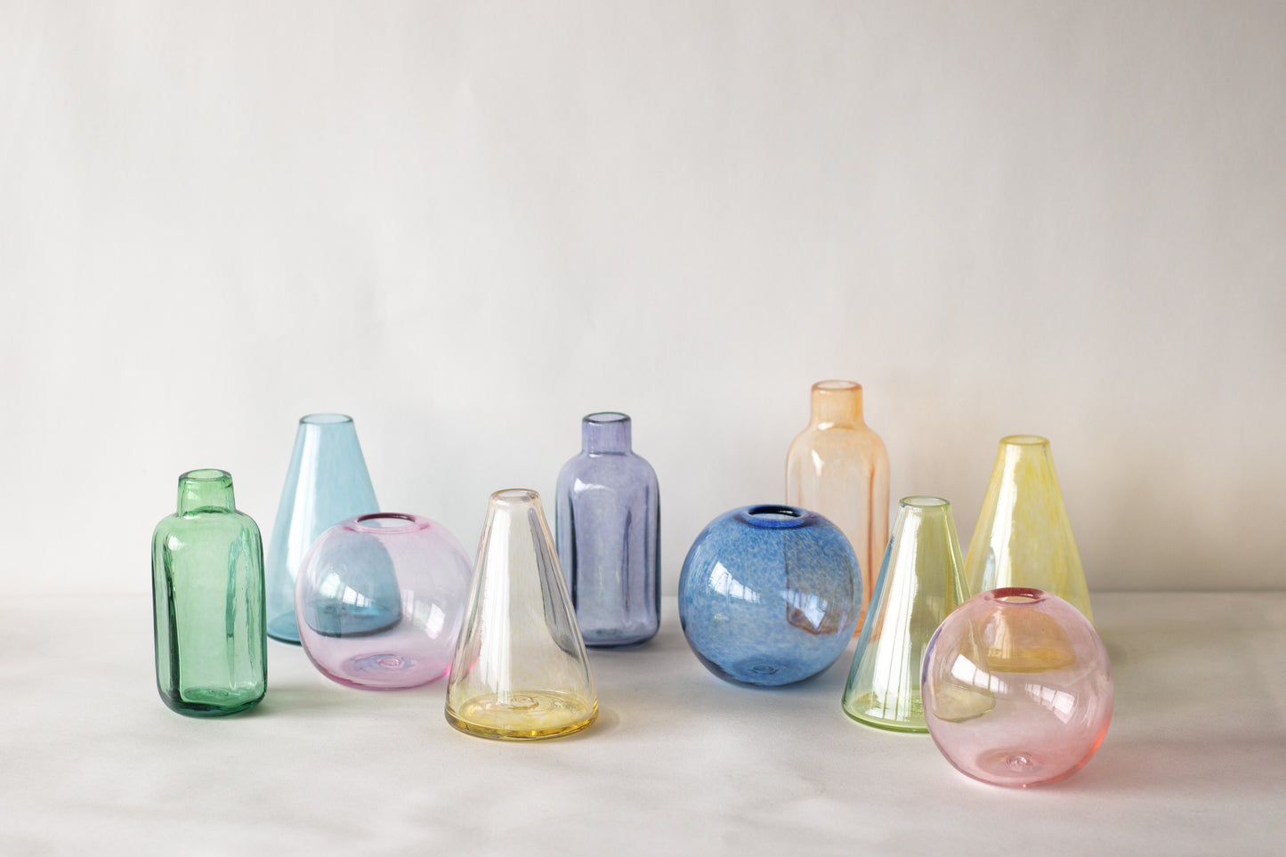 Monmouth Glass Candy Conical Vases