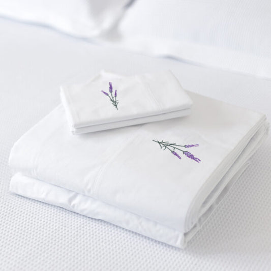 1000 Thread Count Embroidered Sheet Sets - Lavender