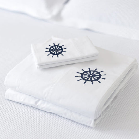 1000 Thread Count Embroidered Sheet Sets - Mariners Wheel