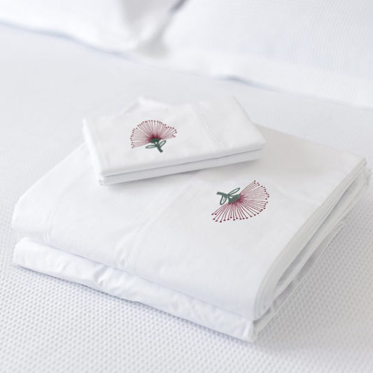 1000 Thread Count Embroidered Sheet Sets - Pohutukawa