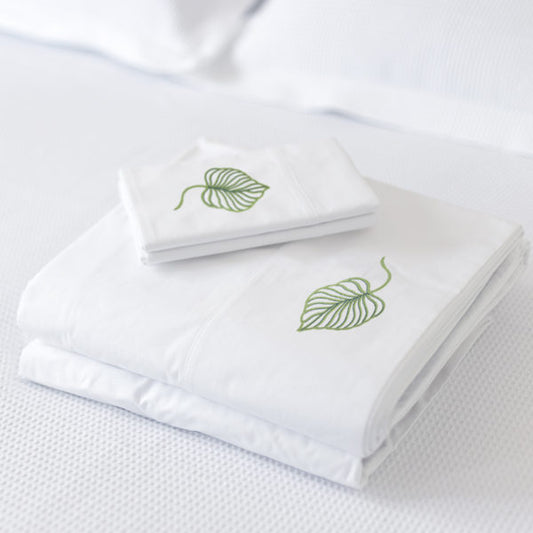 1000 Thread Count Embroidered Sheet Sets - Tropical Leaf