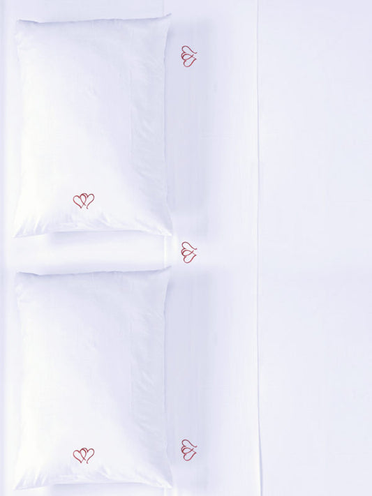 1000 Thread Count Embroidered Sheet Sets - Red Hearts