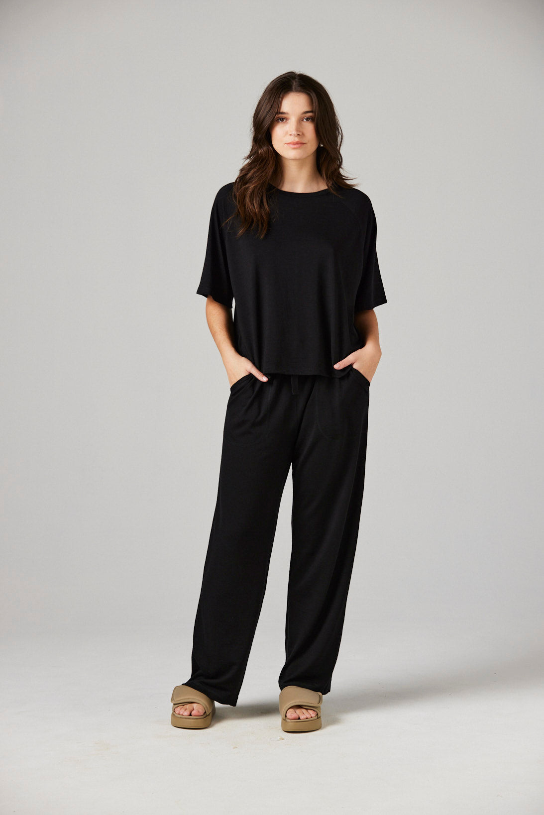 Maya Pant Black - Merino Loungewear