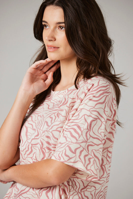 Alex Top Flora Print - Merino Loungewear