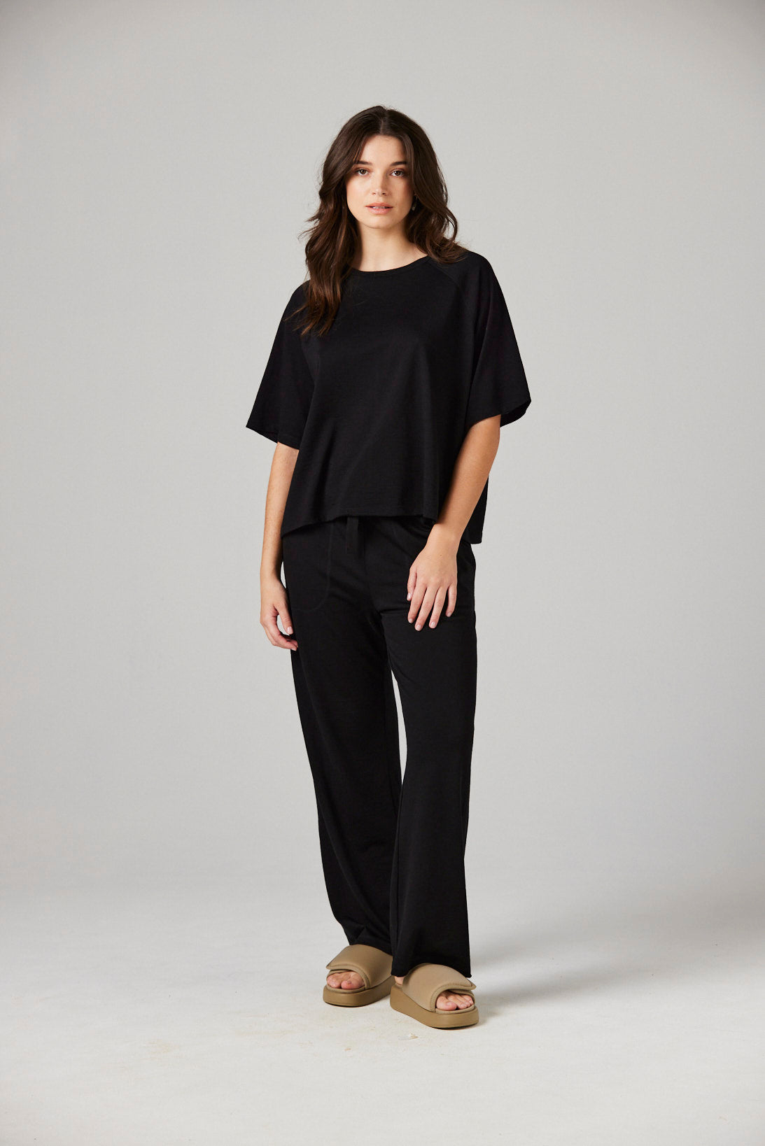 Maya Pant Black - Merino Loungewear