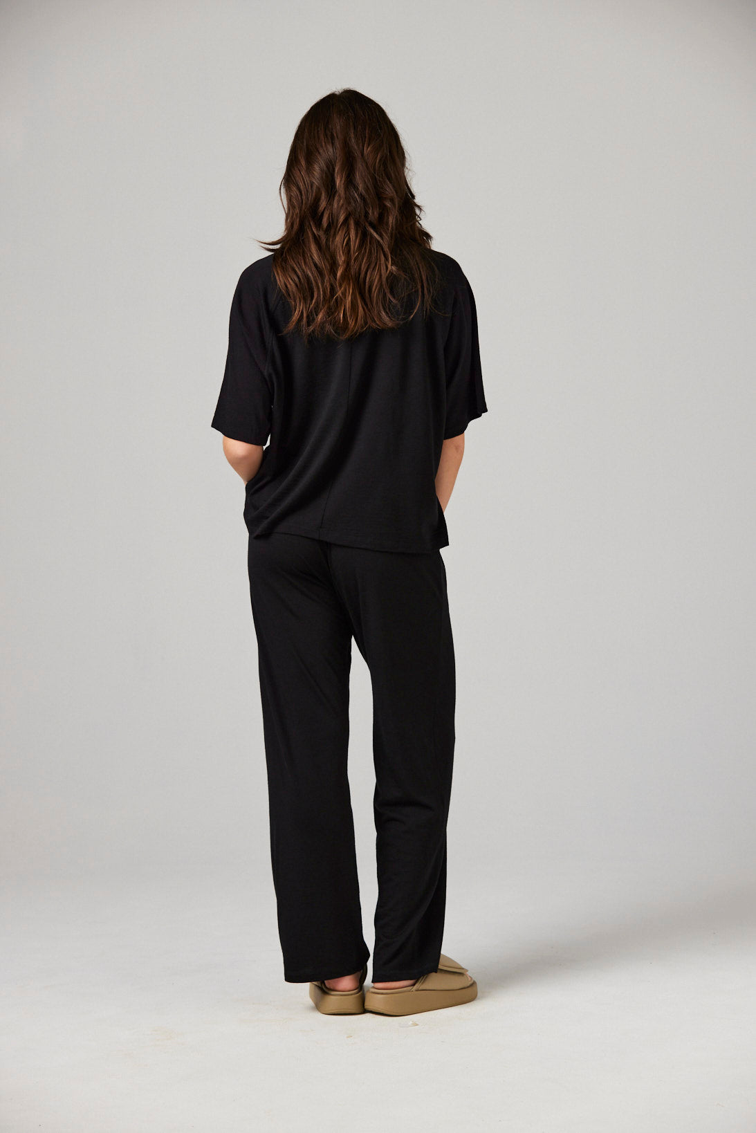 Maya Pant Black - Merino Loungewear