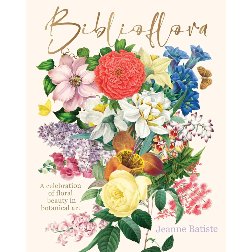 Coffee table book cover covered in bright botanical blooms