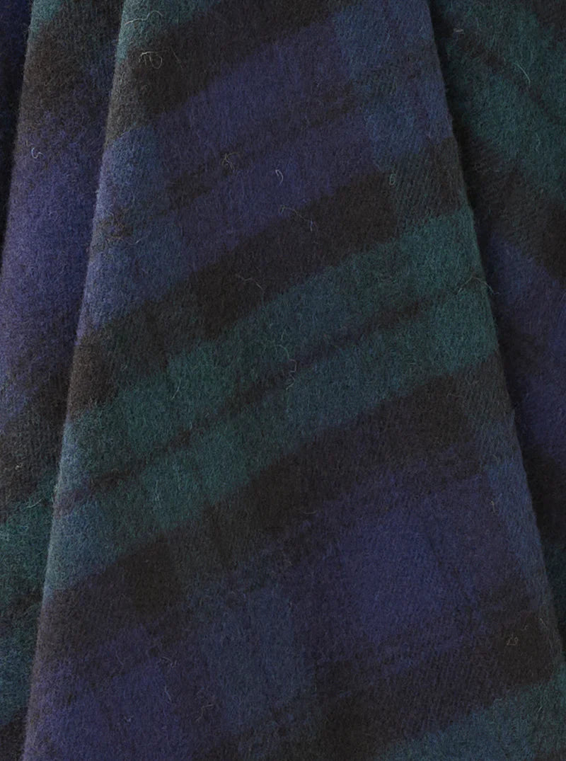 Black Watch Tartan Merino Wool Throw