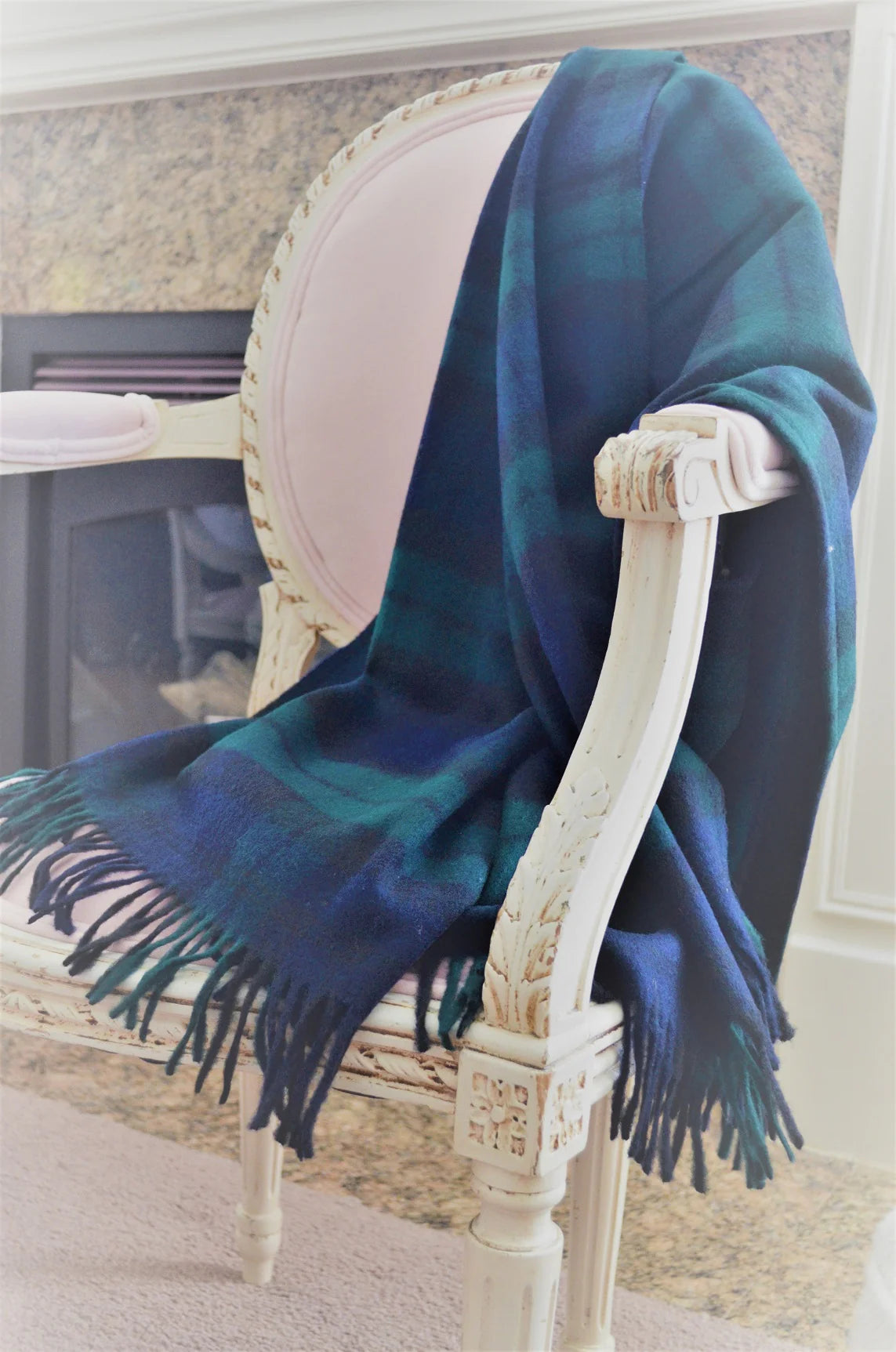 Black Watch Tartan Merino Wool Throw