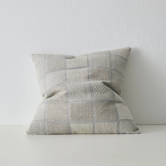 Checkerboard texture on the Bodrum cushion with tonal weaving