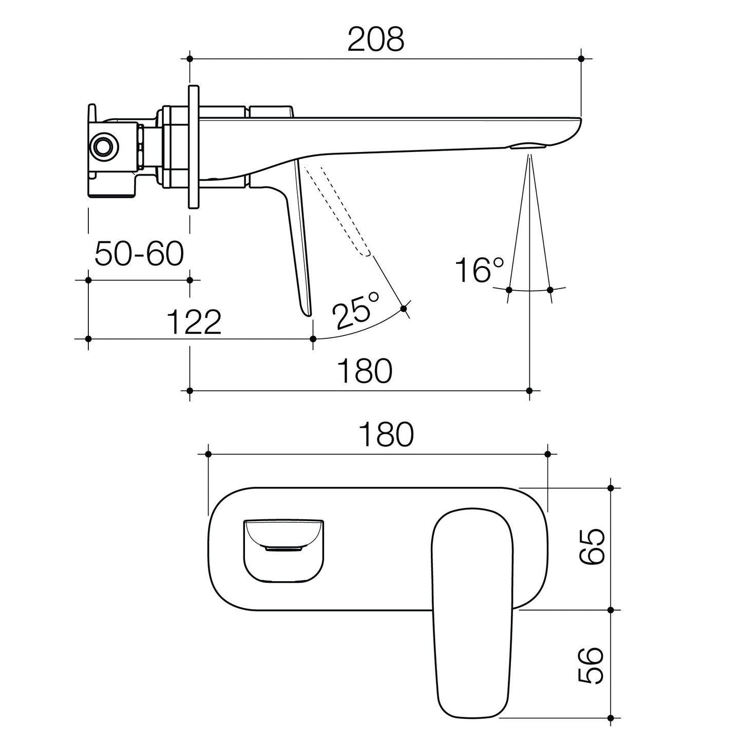 Contura II Wall Basin/Bath Mixer - Brushed Nickel