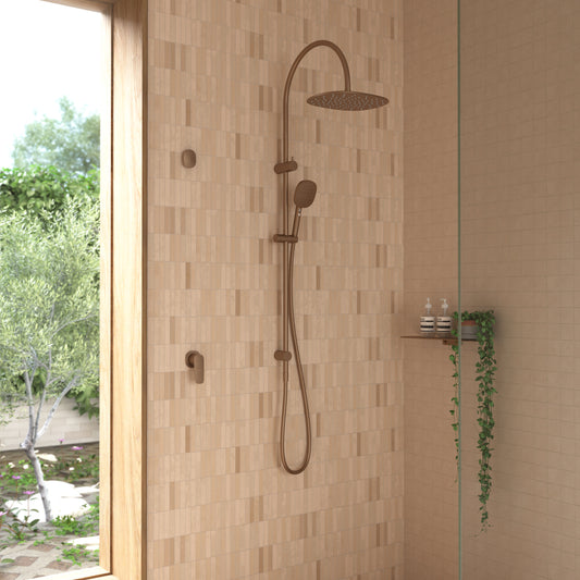 Contura II Rail Shower with Overhead - Brushed Bronze