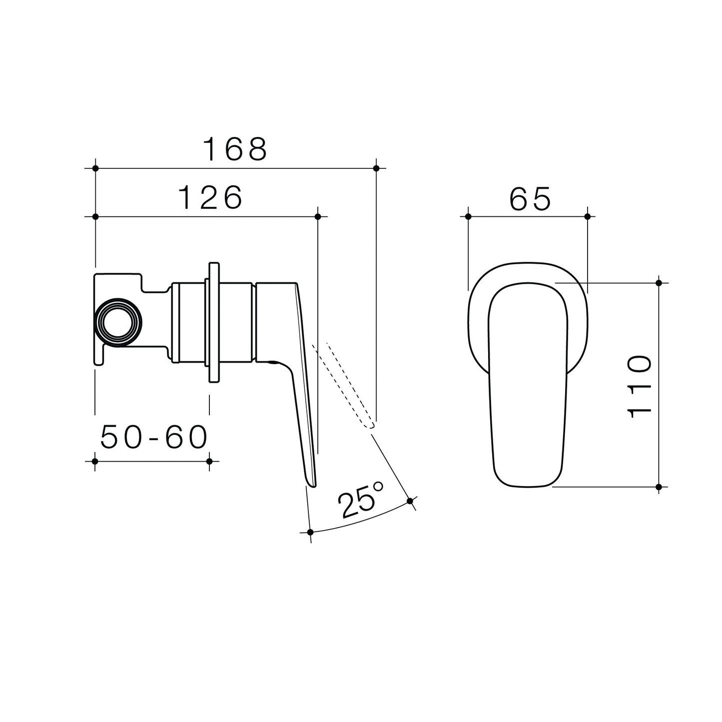 Contura II Bath/Shower Mixer - Matte Black