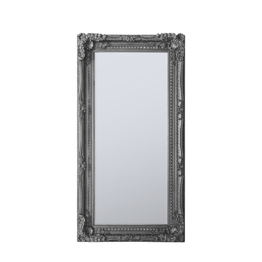 Silver Carved Leaner Mirror - Albert