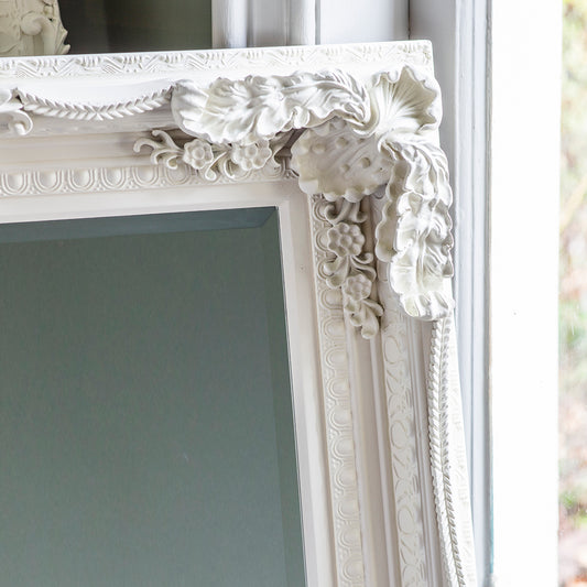 Cream Carved Leaner Mirror - Albert