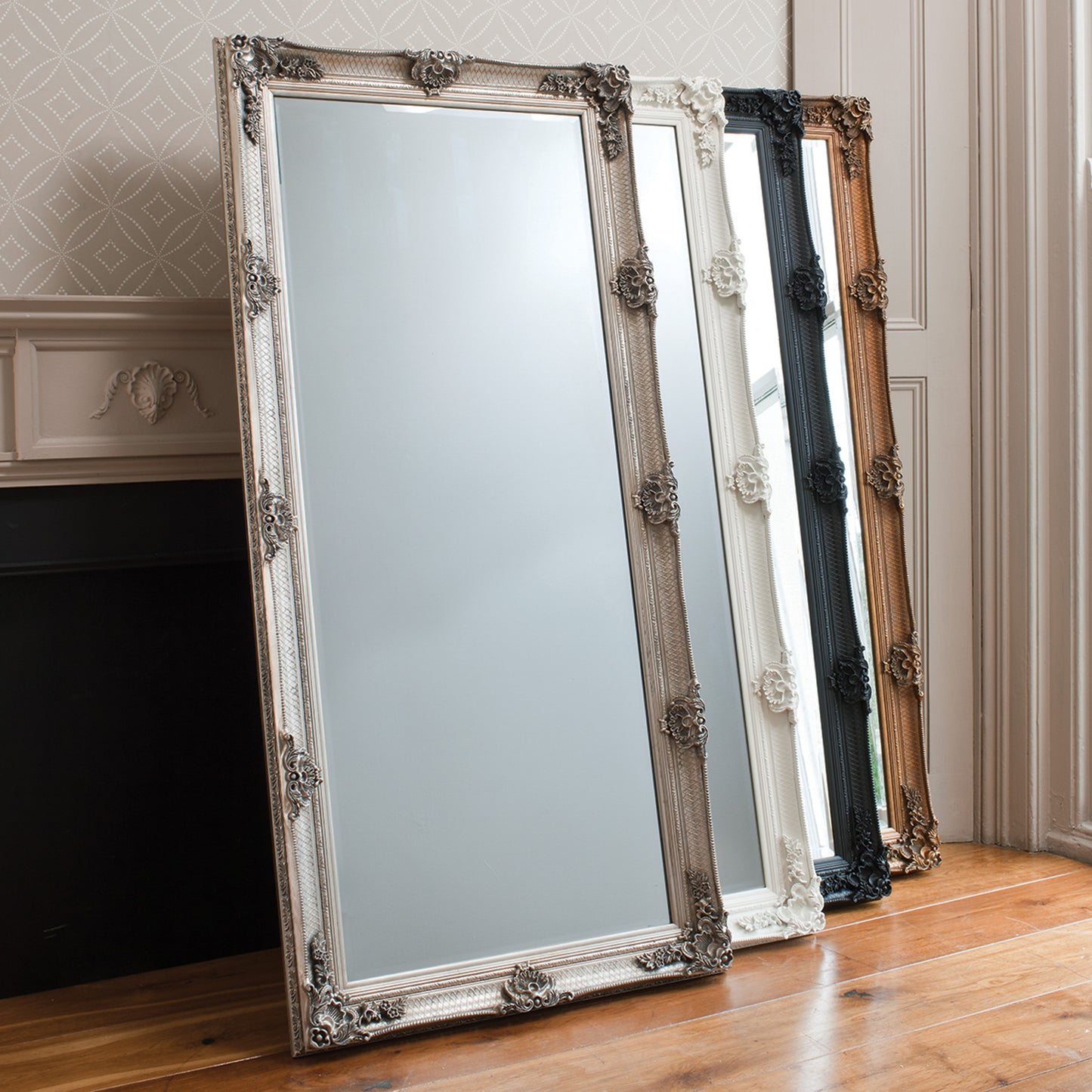 Downton Ornate Leaner Mirror - Cream