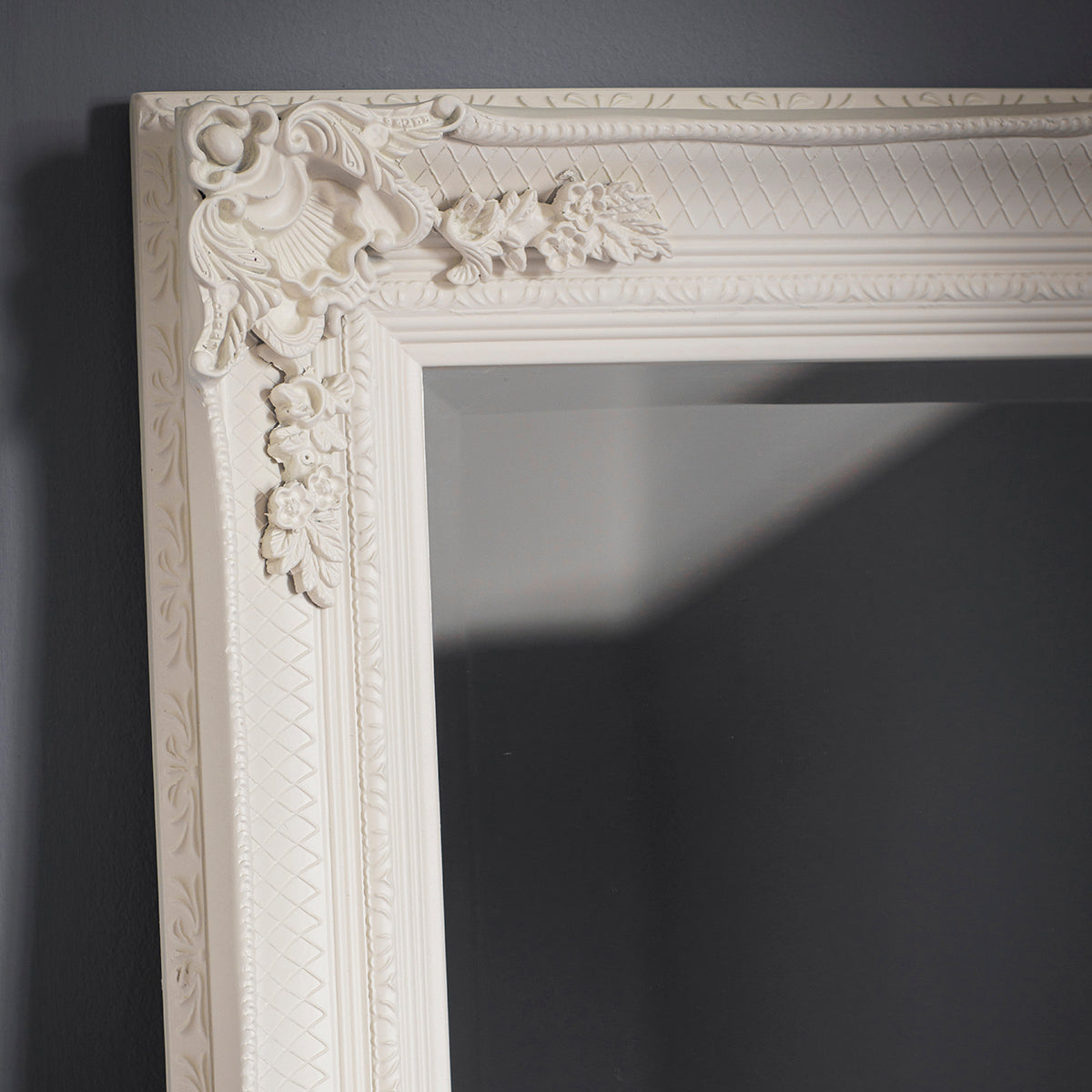 Downton Ornate Leaner Mirror - Cream