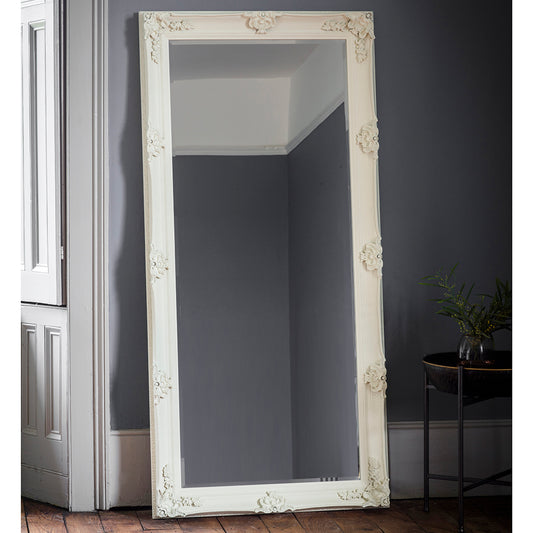 Downton Ornate Leaner Mirror - Cream