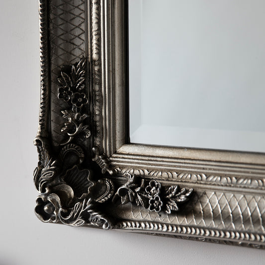 Downton Ornate Leaner Mirror - Silver