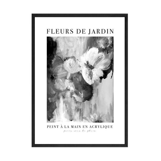 Fleur de Jardin Black and White Print