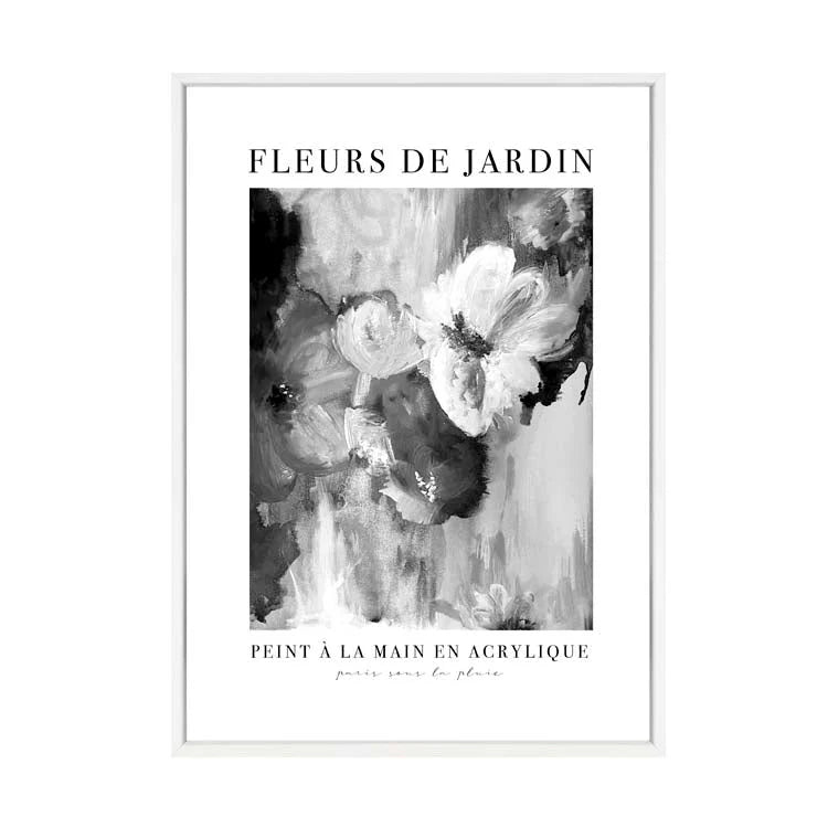 Fleur de Jardin Black and White Print