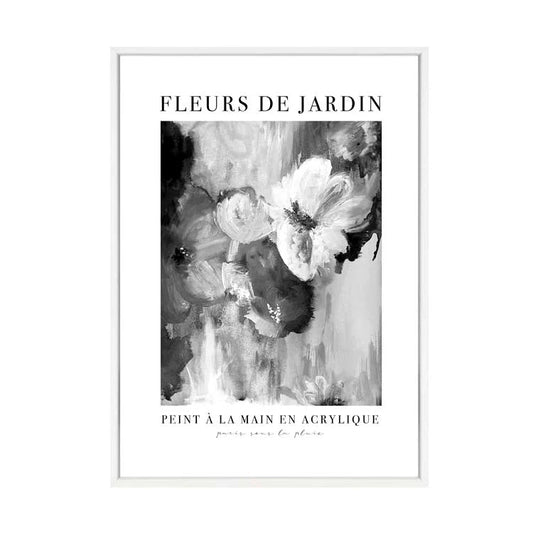 Fleur de Jardin Black and White Print