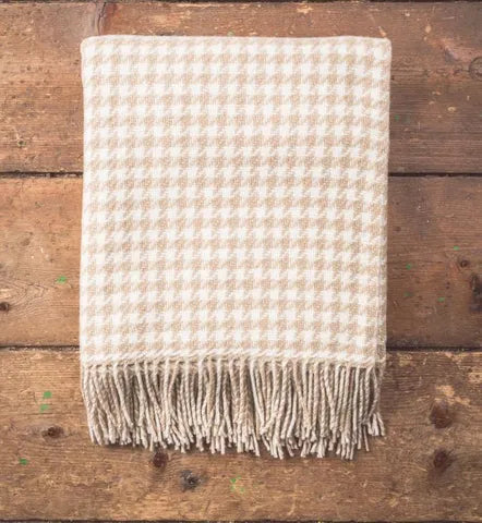 Houndstooth Merino Throw -  Foxford Mills