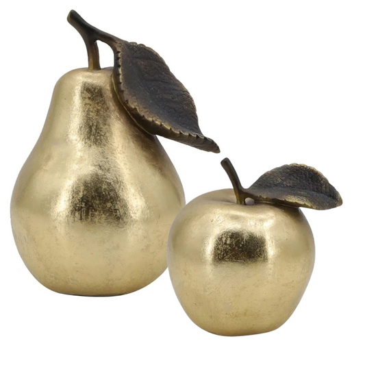 Gold apple and a gold pear