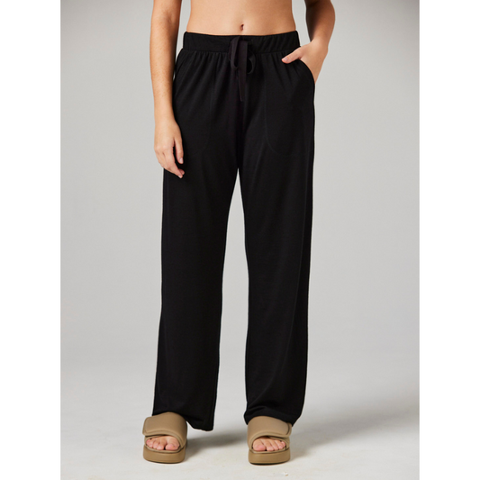 Maya Pant Black - Merino Loungewear