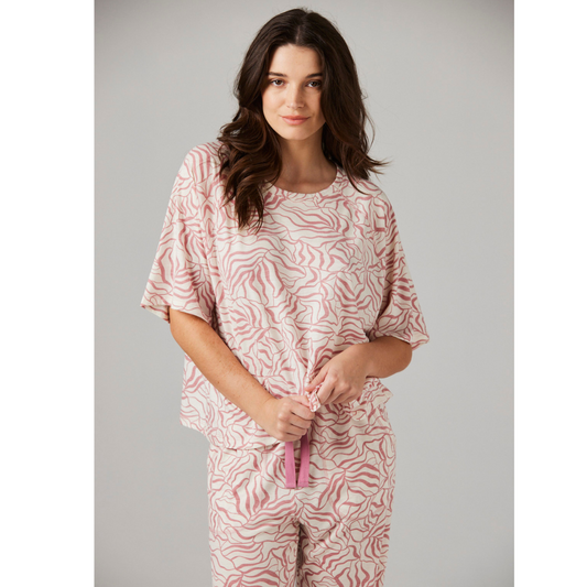 Alex Top Flora Print - Merino Loungewear