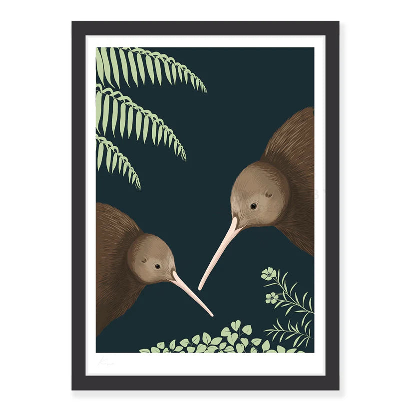 Kiwi Bird Pair Art Print