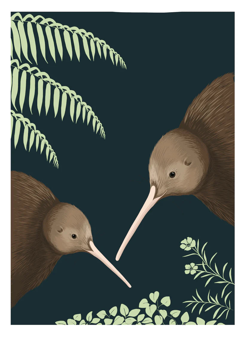 Kiwi Bird Pair Art Print