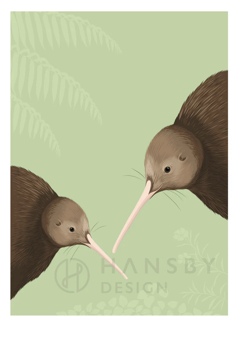 Kiwi Bird Pair Art Print