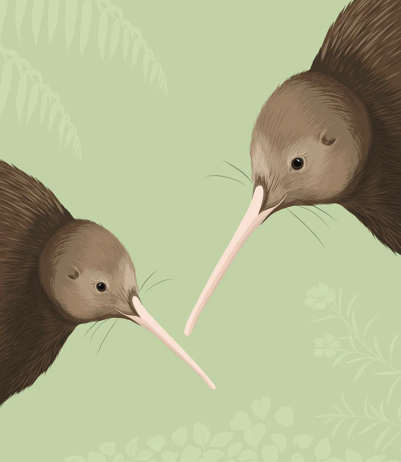 Kiwi Bird Pair Art Print