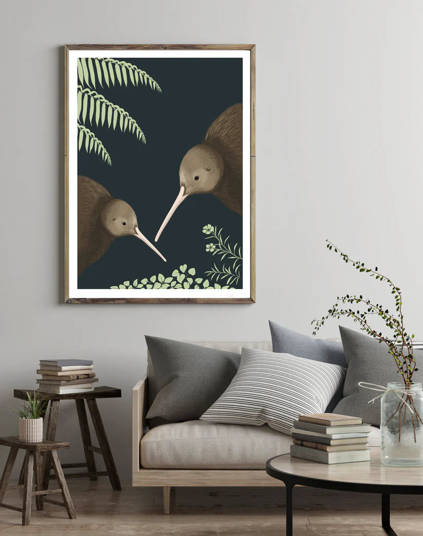 Kiwi Bird Pair Art Print