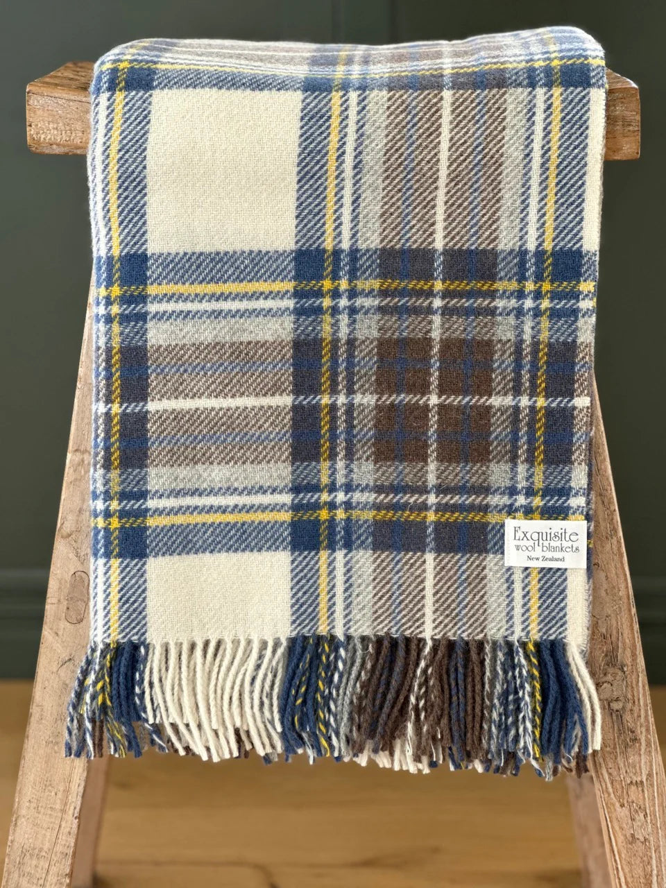 Muted Royal Stewart Tartan NZ Wool Throw