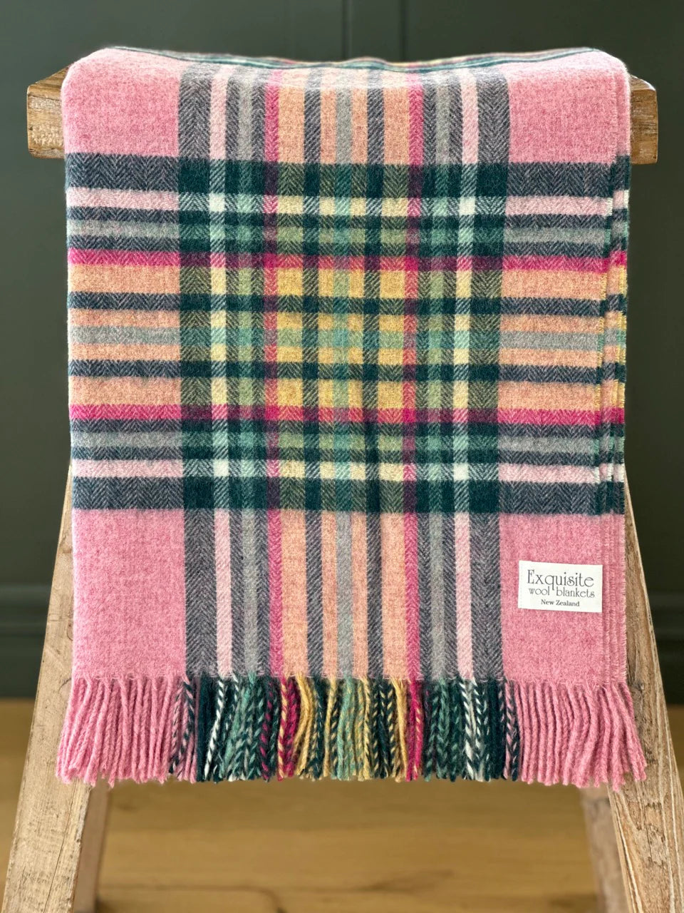 St Ives Pink NZ Wool Throw