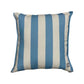 Striped outdoor cusion with blue stripes
