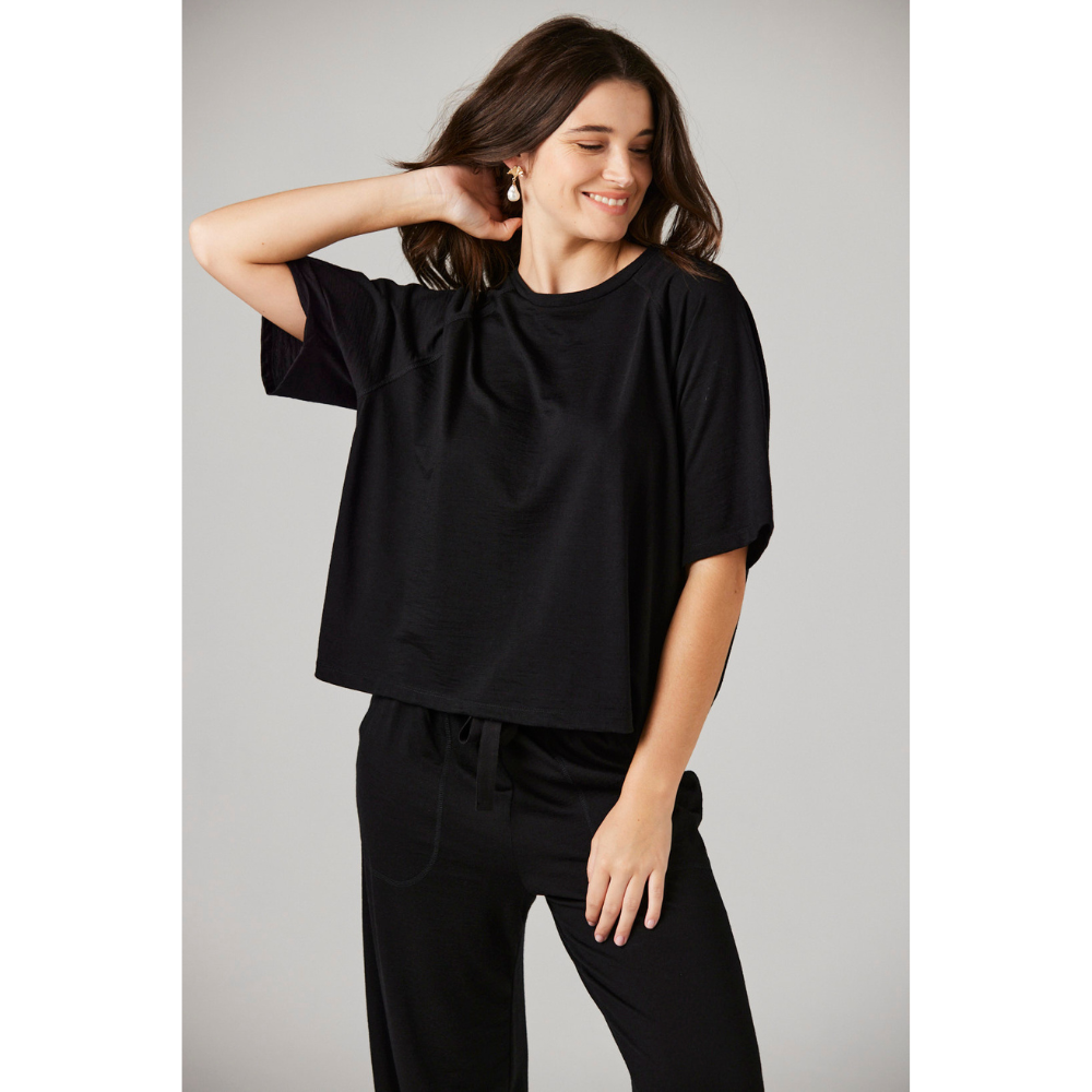 Maya Pant Black - Merino Loungewear