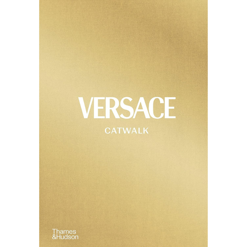 Versace Catwalk coffee table book in yellow linen