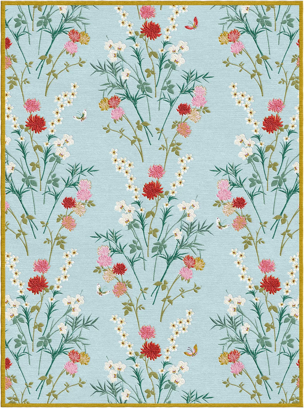 Wendy Morrison Rug - Flowers of Virtue Opal Blue