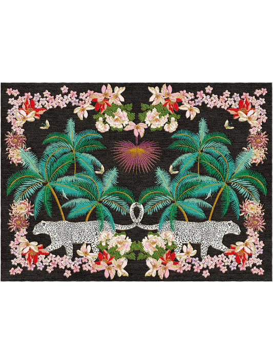 Wendy Morrison Rug - Leopard Palms Dark