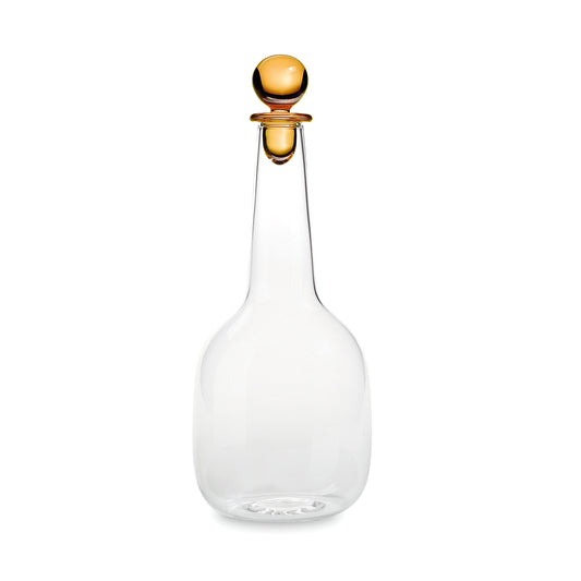 Glass caraf bottle by Zafferano, Bilia with amber stopper