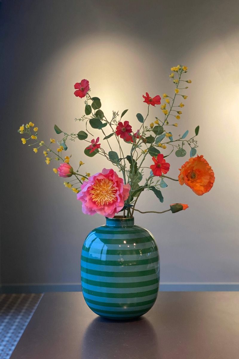 Striped Metal Vase