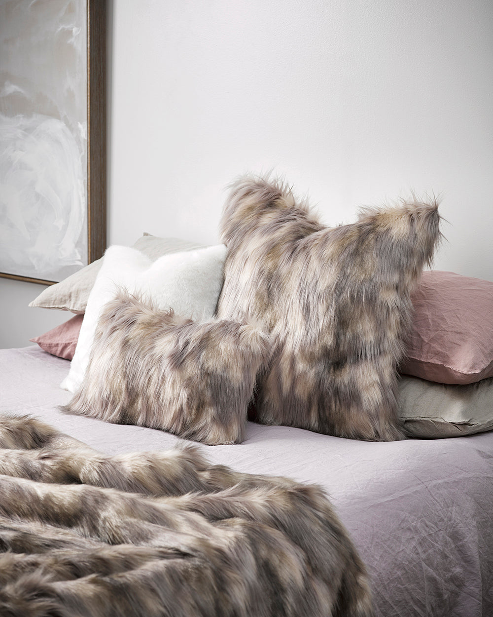 Luxury Imitation Fur Throw - Mountain Hare