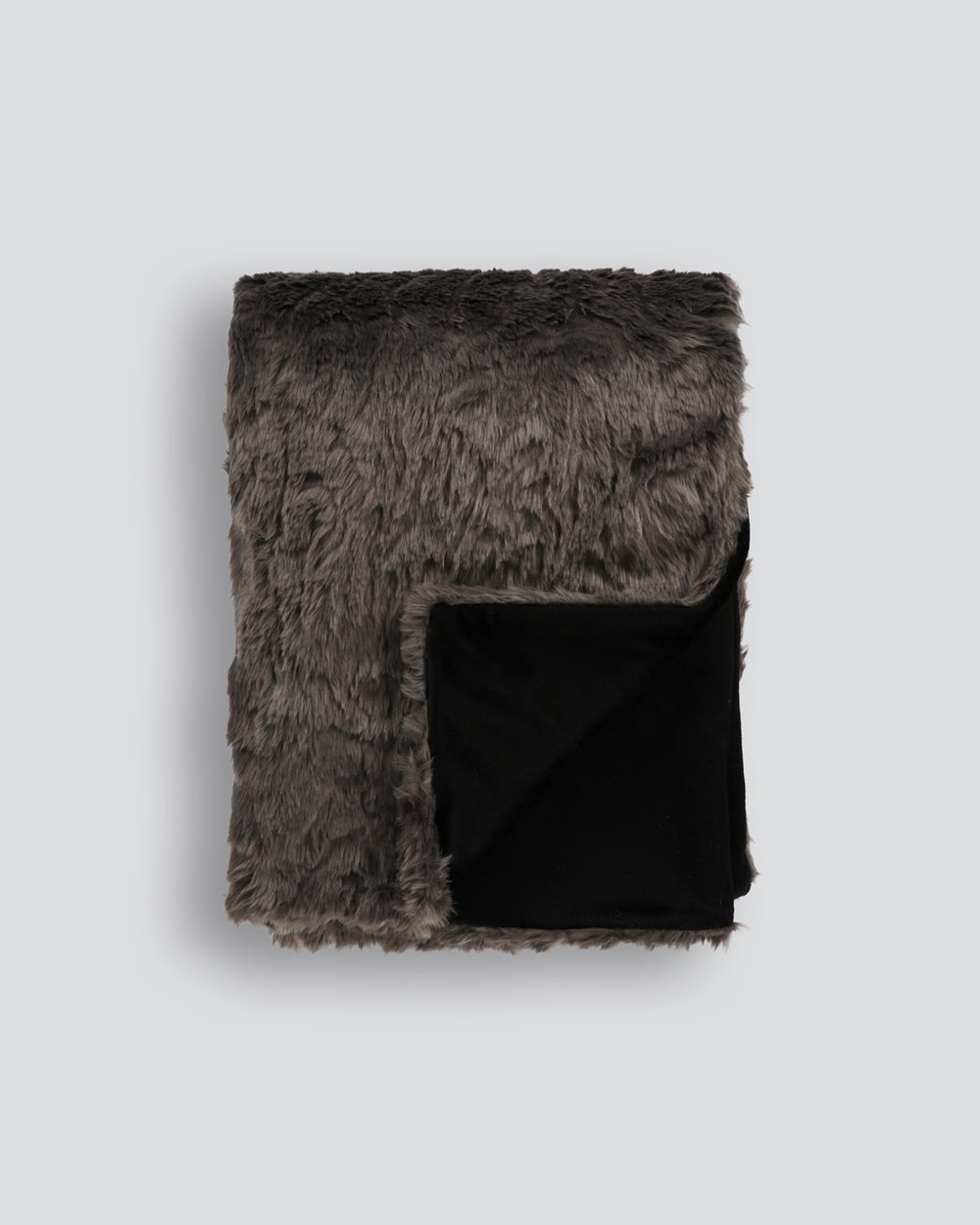 Luxury Imitation Faux Fur Throw - Pewter Chinchilla