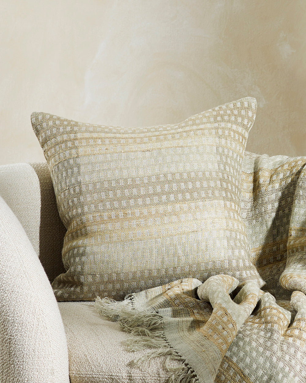 Solano Cushion - Silk & Linen - Feather Fill